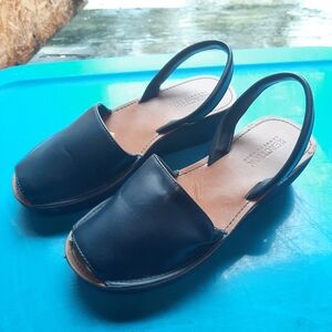 🔥Kenneth Cole Reaction Women's Fine Glass Wedge Sandals Navy Blue Size 6.0